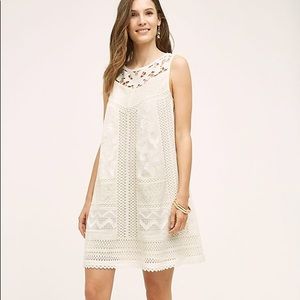 Anthropologie Ivory Lace Dress